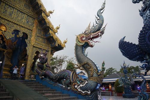 Wat Rong Suea Ten the “Blue Temple” in Chiang Rai